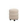 angled cut out image of buff boucle pouffe