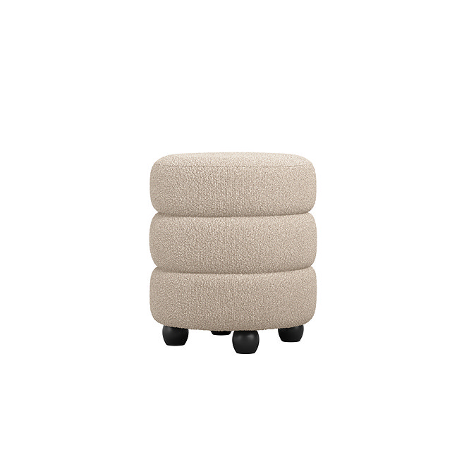 cut out image of buff boucle pouffe