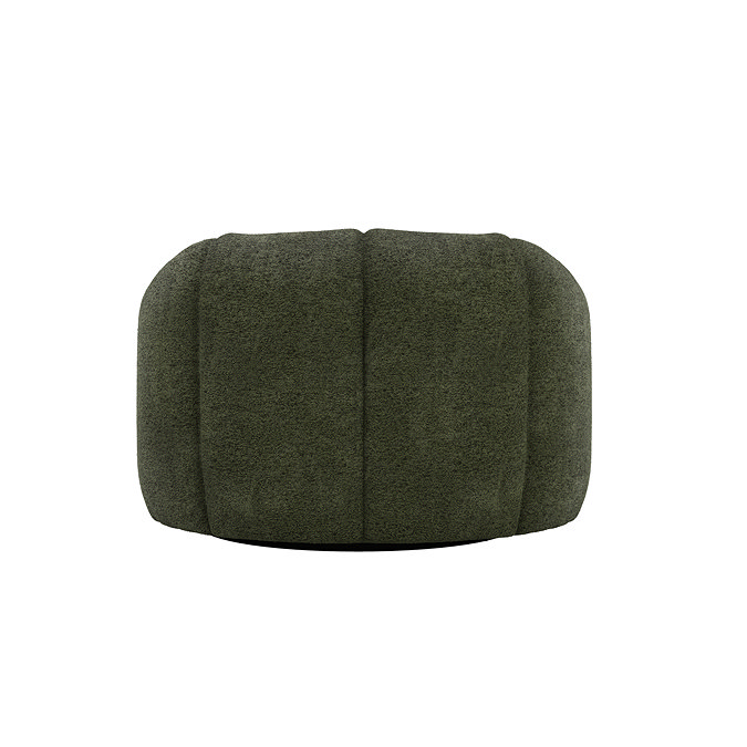 back image cut out of basil green swivel accent chair