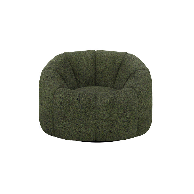 front on cut out image of basil green swivel accent chair