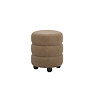 angled cut out image of velvet pouffe in mole