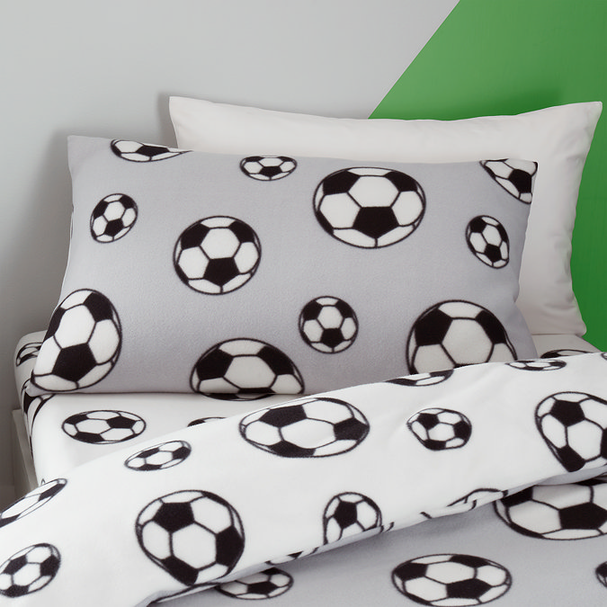Football Fleece Duvet Set Grey