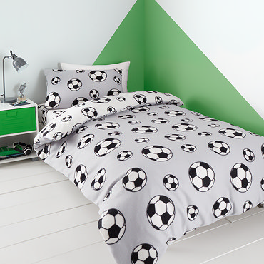 Football Fleece Duvet Set Grey