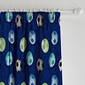 Football pencil pleat curtains in blue  on window image 2