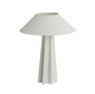 image cut out on white background of matt white lamp with sculptural body