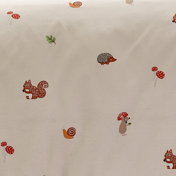fox and woodland friends fitted sheet close up image 2