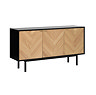 side on angled image cut out on white background of light oak herringbone sideboard