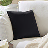 Frederick Knitted Velvet Piped Cushion - Black main image