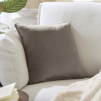 Frederick Knitted Velvet Piped Cushion - Grey main image