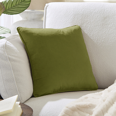 Frederick Knitted Velvet Piped Cushion - Sage main image