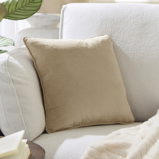 Frederick Knitted Velvet Piped Cushion - Taupe main image