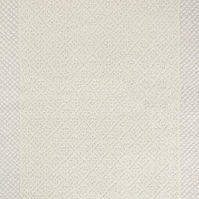 close up swatch image of ivory diamond patterned rug