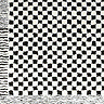 close up swatch image of black and white soft checkerboard rug with subtle border