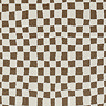 close up swatch image of brown and ivory soft high pile checkered rug
