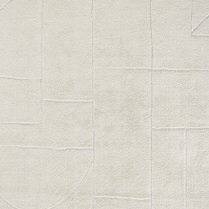 close up swatch image of ivory rug with subtle geometric pattern