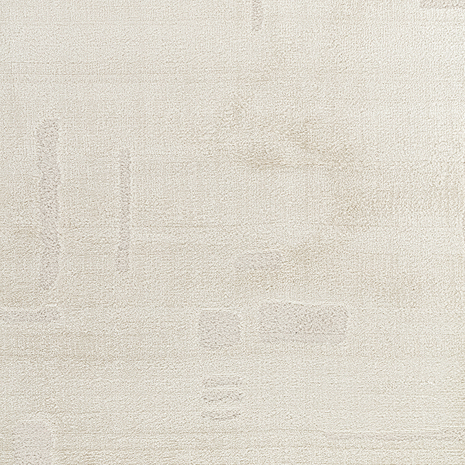 close up swatch image of subtle geometric pattern of soft ivory rug