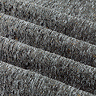 Galaxy charcoal eyelet curtains over a window close up image
