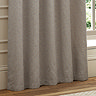 Galaxy Eyelet Curtains in Silver over a window close up image 