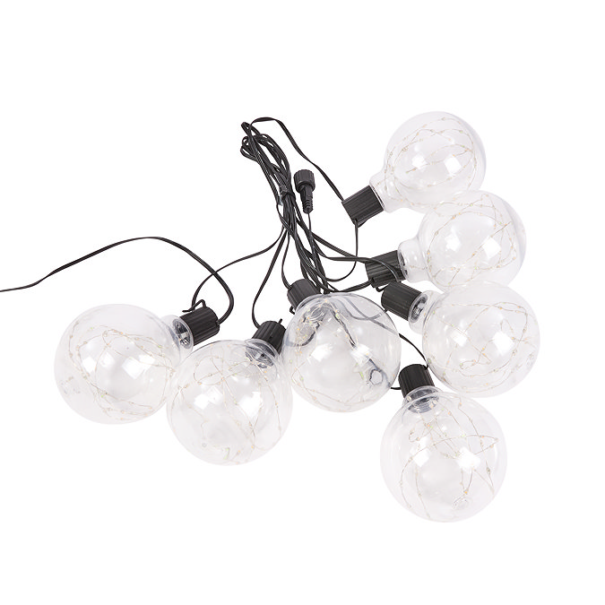 image cut out on white background of galaxy festoon garden lights 