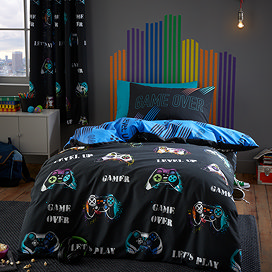 Game Over Duvet Cover Set Black