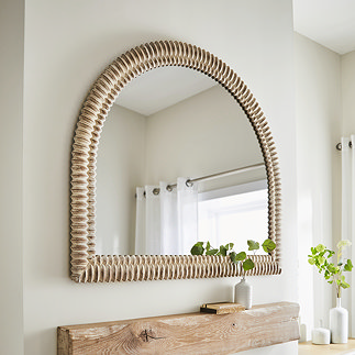 Genoa Wooden Arched Wall Mirror - White main image