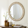 Genoa Wooden Round Wall Mirror - White main image