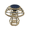 image cut out on white background of small rattan mushroom with solar panel cap