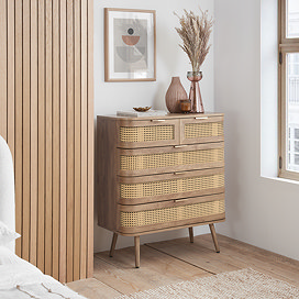 Grace Wooden 5 Drawer Chest - Oak main image