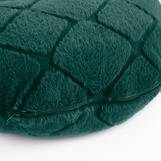 Cosy diamond Cuddle Chair cushion in bottle green close up image 2