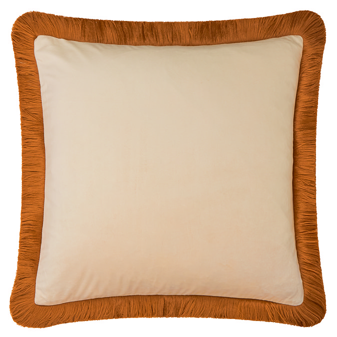 Halo Ecru cushion with ginger tasselled trim image