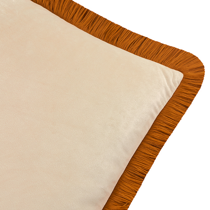Halo Ecru cushion with ginger tasselled trim image