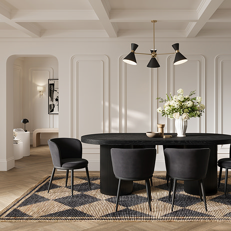 Hamilton Velvet Dining Chair Set - Black main image