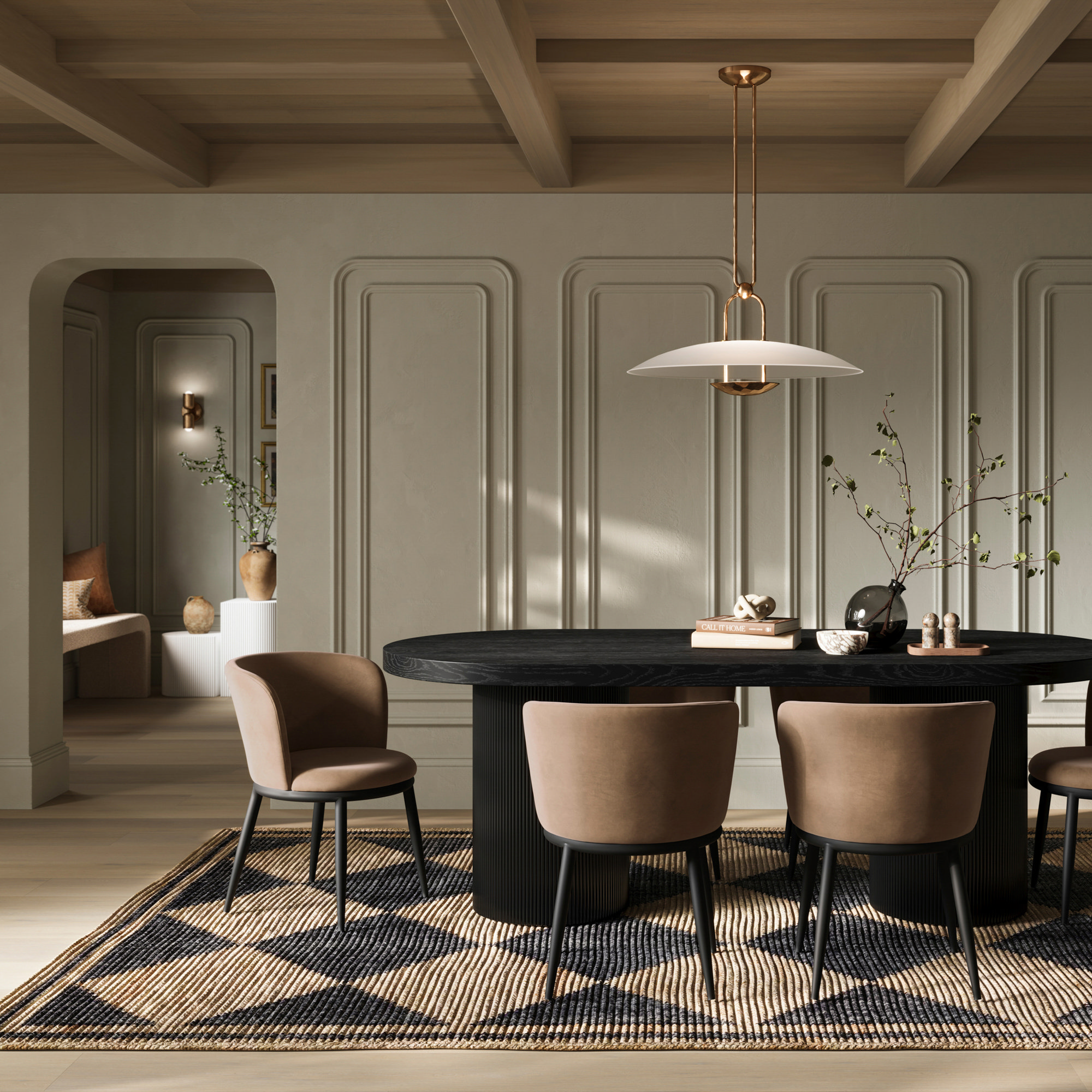 Hamilton Mole Velvet Dining Chair Set