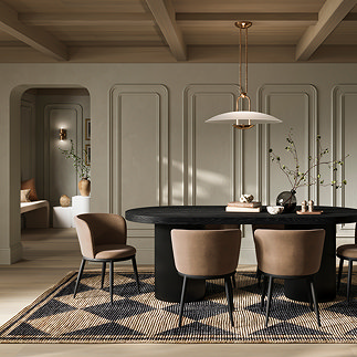 Hamilton Velvet Dining Chair Set - Mole main image