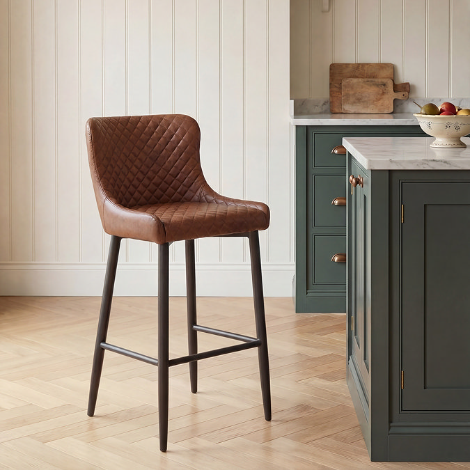 Hampshire brown bar stool in lifestyle kitchen
