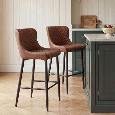 Hampshire brown bar stool in lifestyle kitchen