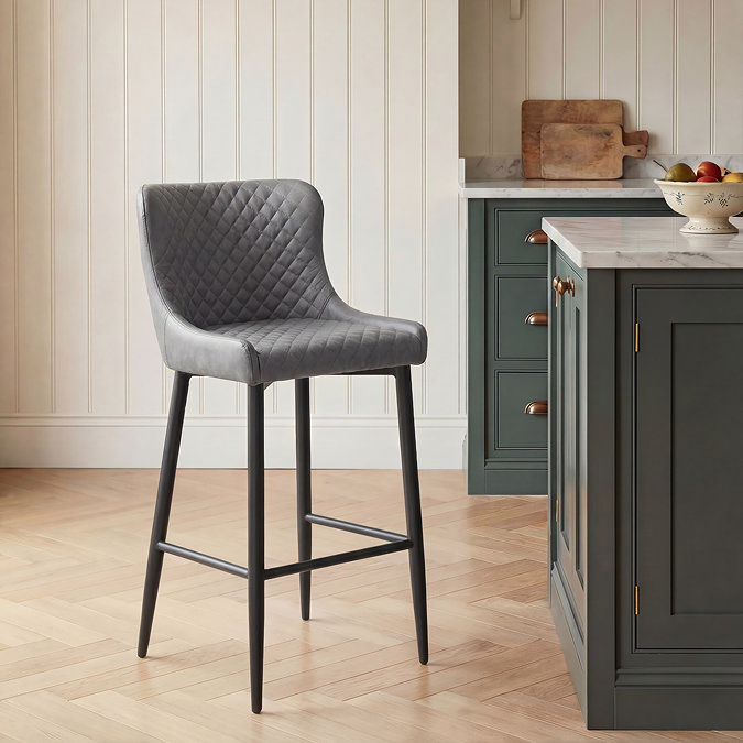 Hampshire grey bar stool in kitchen lifestyle