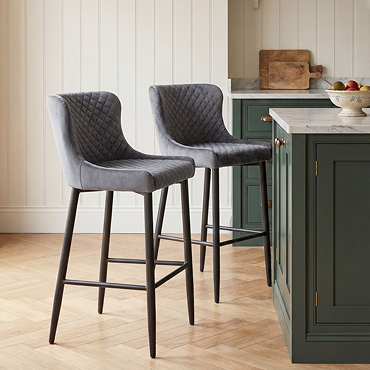 Hampshire grey bar stool in lifestyle kitchen