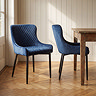 Hampshire pair of blue dining chairs in lifestyle kitchen