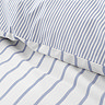 Hampton stripe duvet cover set in blue on bed image 4