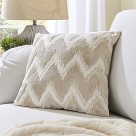 Harper Belgian Velvet Feather Cushion - Cream main image