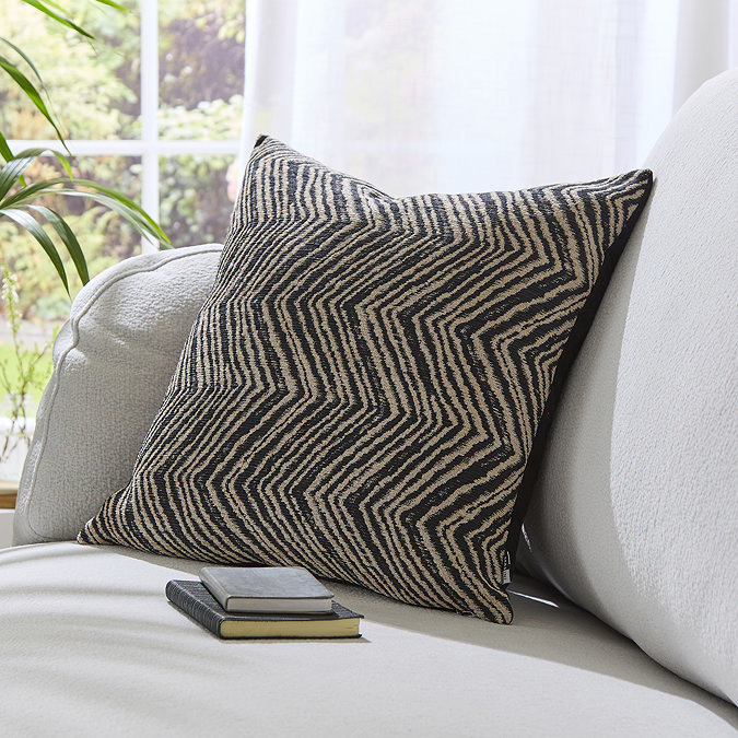 Harry Woven Chevron Cushion - Monochrome main image