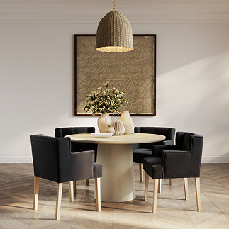 Mitchell winged dining chair with arms