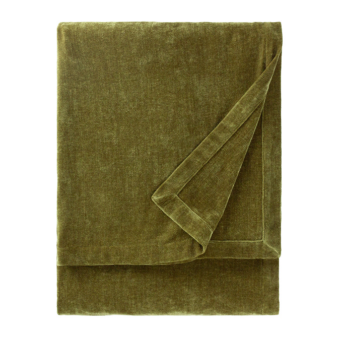Heavy chenille throw in olive image