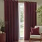 Heavy chenille eyelet curtains in beetroot on window image 1