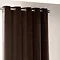 close up on top of chocolate brown curtains, highlighting eyelet design