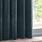 Heavy chenille marine eyelet curtain close up image 3