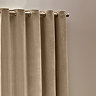 Heavy Chenille eyelet curtains in natural close up image 2