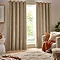 Heavy Chenille eyelet curtains in natural on window image 1