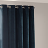 Heavy chenille navy curtain image 3